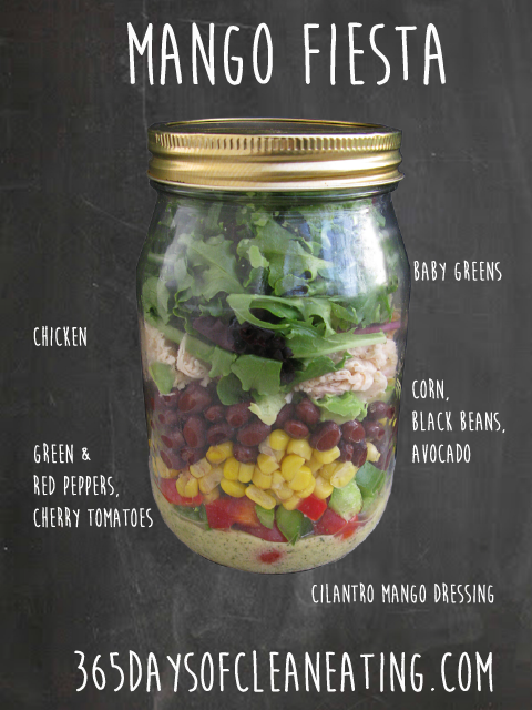 Clean Eating Mango Fiesta Mason Jar Salad